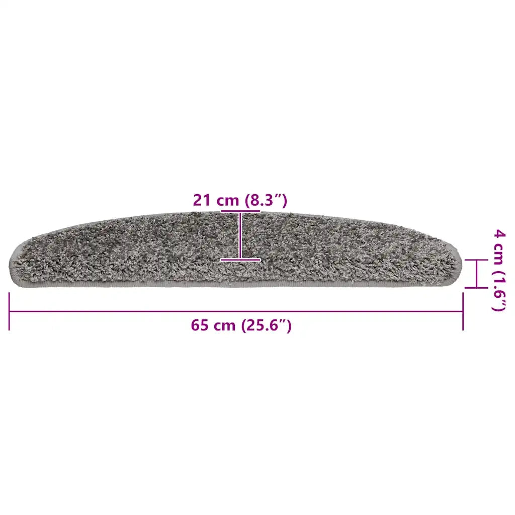Tappetini per scale 30 pz 65x21x4 cm Grigio Semicircolari Grandi 3365812