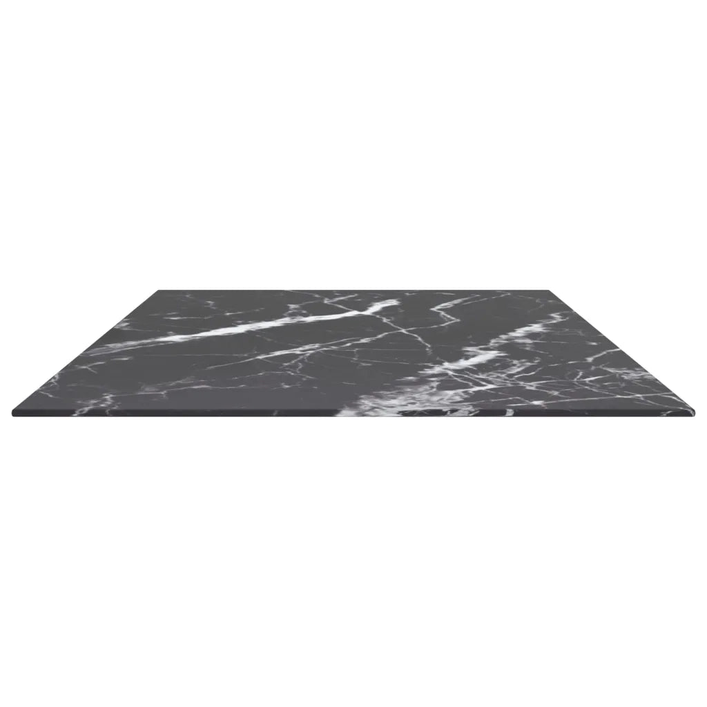 Piano Tavolo Nero 120x65 cm 8mm Vetro Temperato Design Marmo