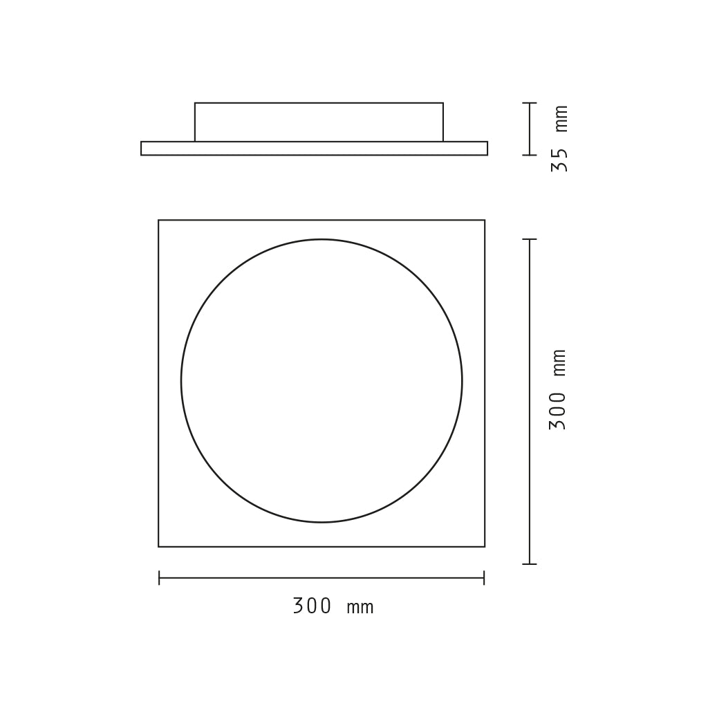 PLAFONIERA A SUPERFICIE QUADRA 24W 6000k