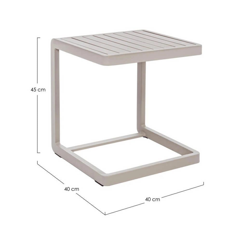 Set di 2 Tavolini da Esterno in Alluminio Verniciato 40x40x45 cm - STRONG
