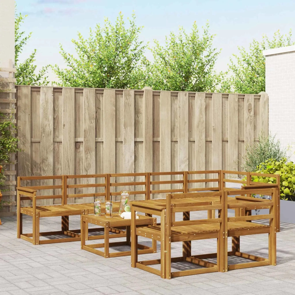 Set di divani da esterno 9 pcs Naturale