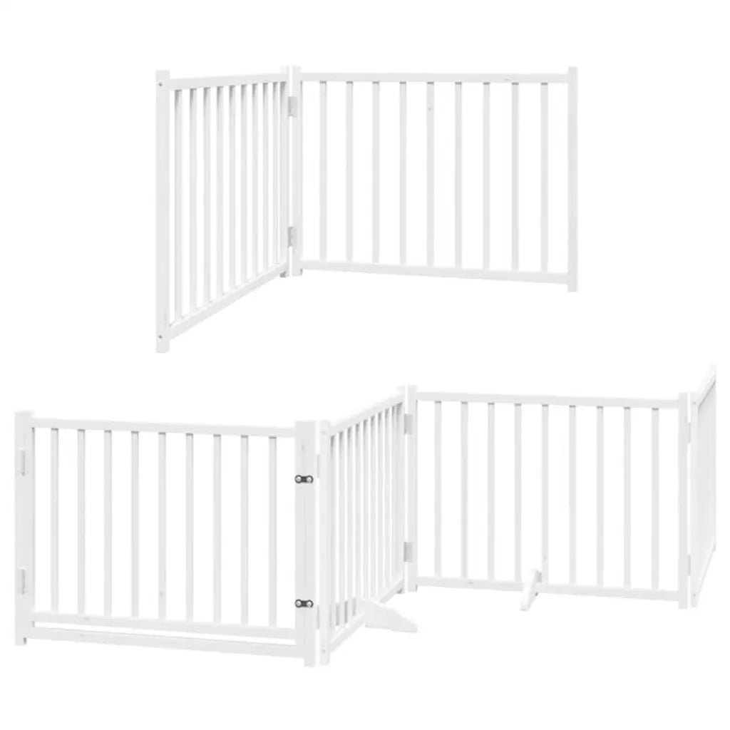 vidaXL Cancello Cani Porta Pieghevole Bianco 12 Pannelli 640 cm Pioppo