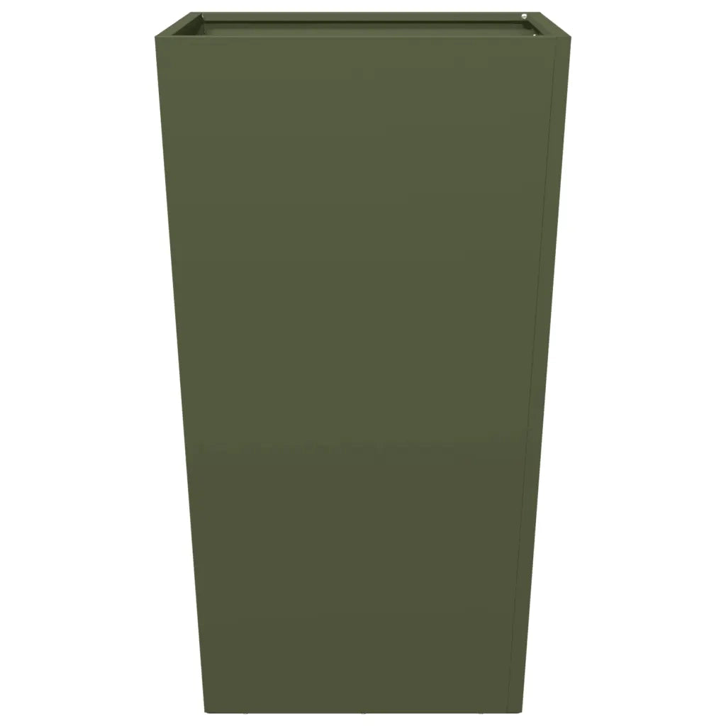 Fioriere da Giardino 2 pz Verde Oliva 45x45x75 cm in Acciaio 851101