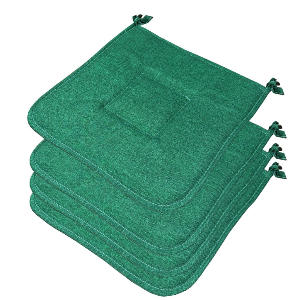 Set 4 Cuscini Sedia Cucina Cotone Morbidi Lavabili Universali Coprisedia Colore Pastello Verde