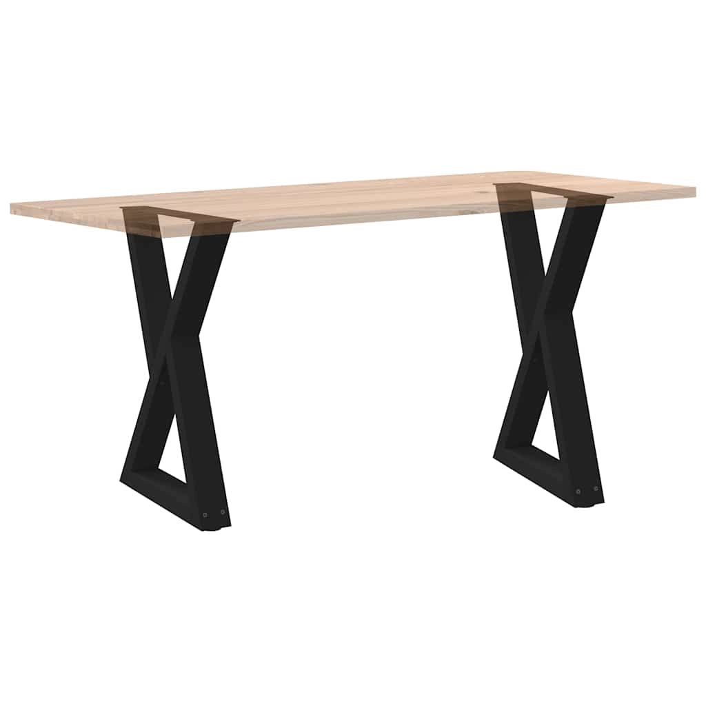 Set di 2 gambe per tavolo da pranzo dal design geometrico moderno 50 x 73 cm in acciaio nero 02_0057002