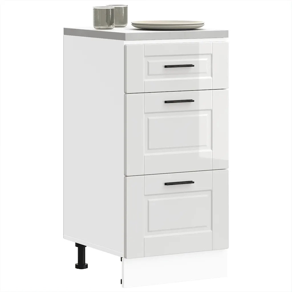 Mobiletto da cucina "Porto" Bianco lucido in legno ingegnerizzato 854222