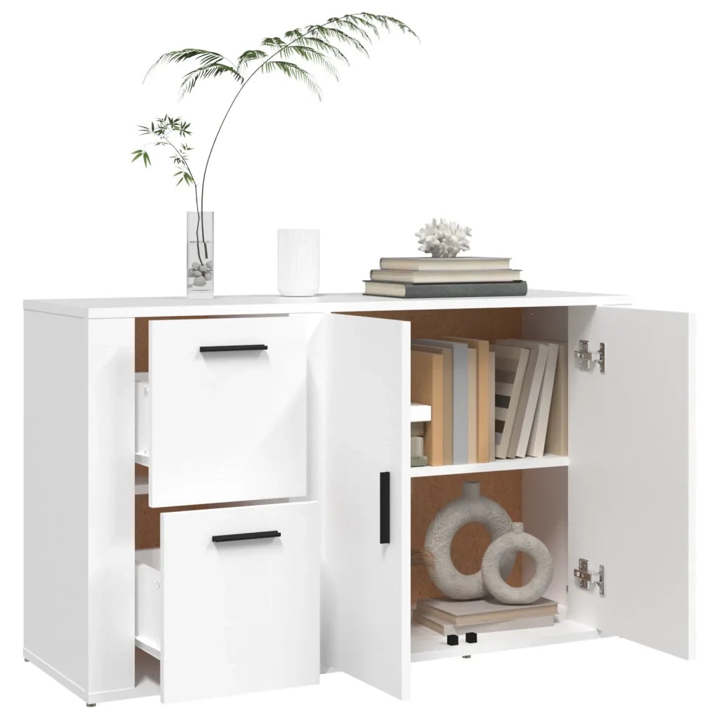 Credenza Bianca 100x33x59,5 cm in Legno Multistrato cod mxl 16298