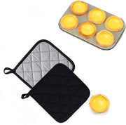 Due pezzi di asciugamano per padelle - Asciugamano per padella in cotone nero - Asciugamano termoresistente fino a 250°C - 19*19cm
