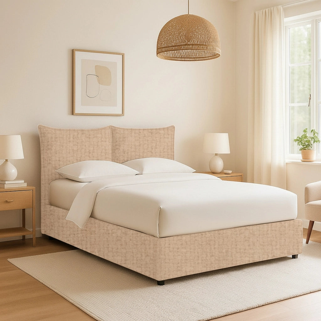 Chatteris, Letto Singolo Sfoderabile Made in Italy, Beige
