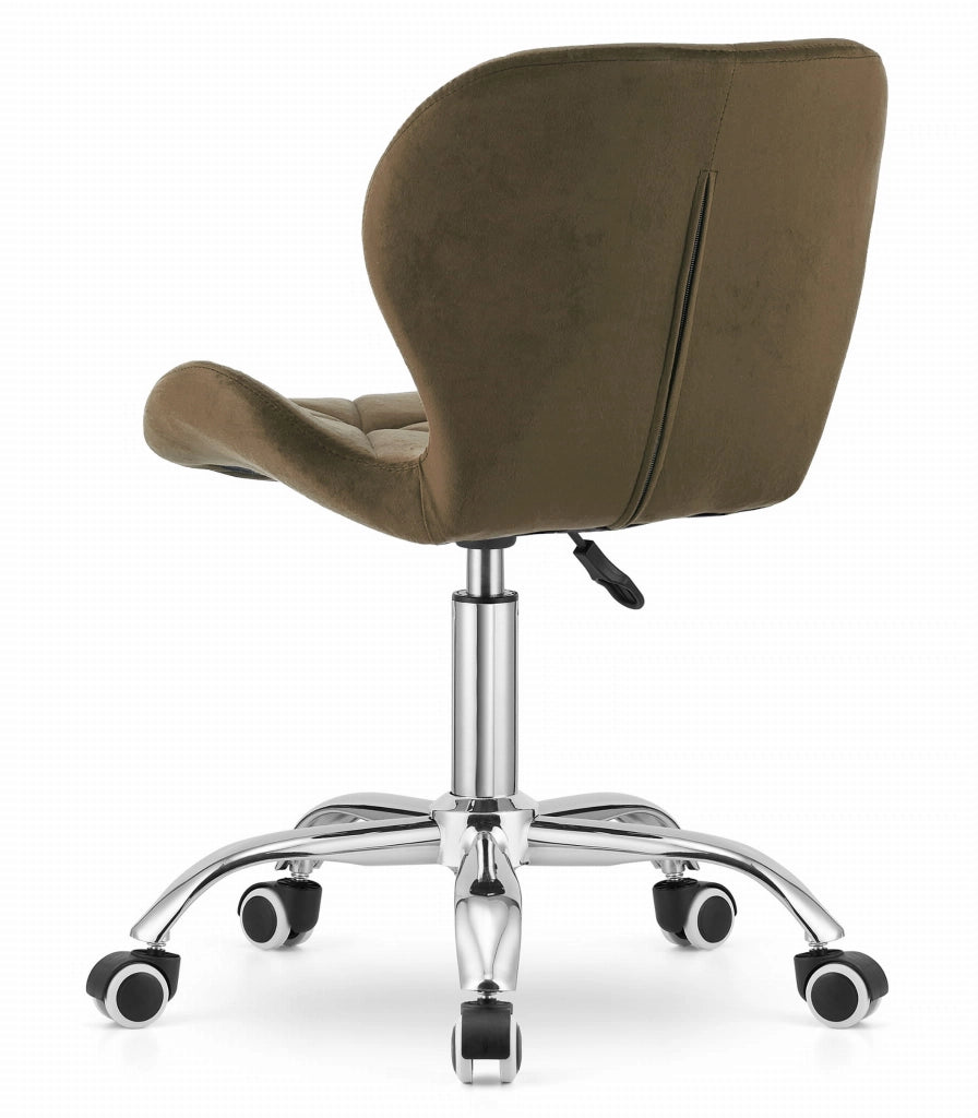 Sedia girevole ergonomica Valora AVOLA in velluto marrone per ufficio