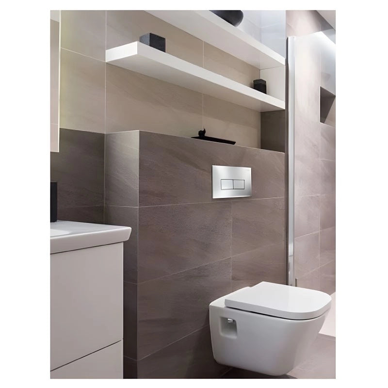 Placca per Cassetta Incasso Pucci Eco 2 Pulsanti Linea Pucci Cromo Satinata