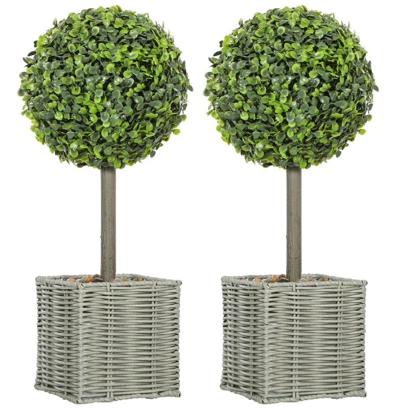 PIANTE ARTIFICIALI Set da 2 pezzi bosso UV 50 cm verde