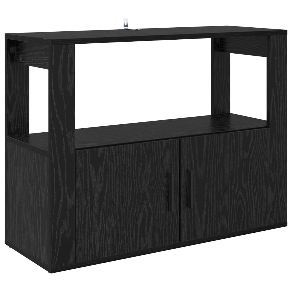 Credenza Rovere nero 80 x 30 x 60 cm Legno multistrato 881092