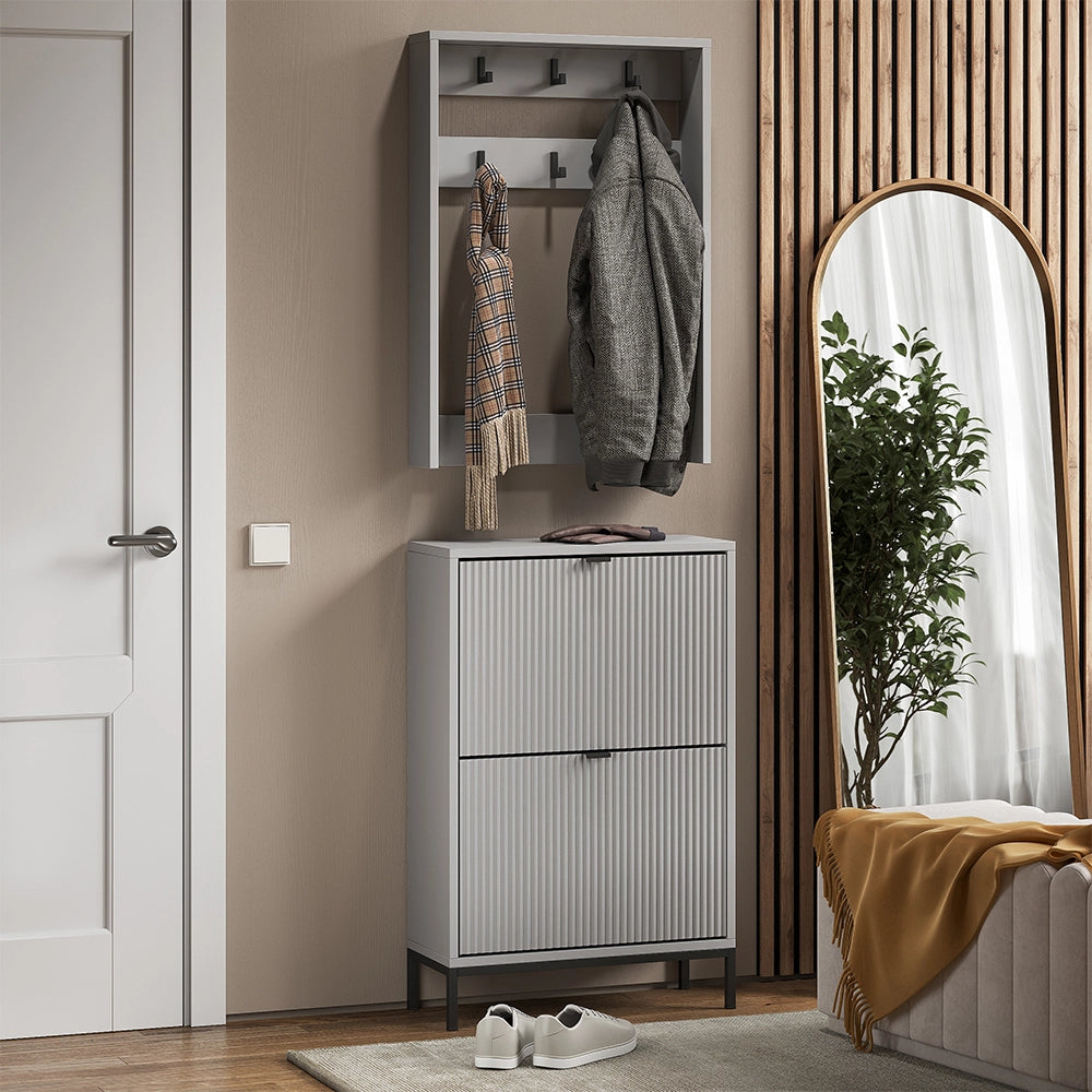 Vicco Armadio da ingresso Grigio 60 x 92 cm Set, 2 parti