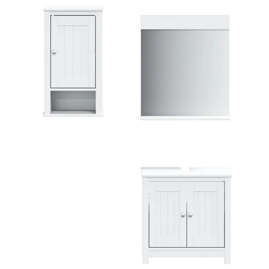 Set di mobili da bagno pratici 60 x 34 x 59 cm finitura moderna ampio spazio contenitivo legno di pino bianco 02_0055519