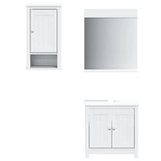 Set di mobili da bagno pratici 60 x 34 x 59 cm finitura moderna ampio spazio contenitivo legno di pino bianco 02_0055519