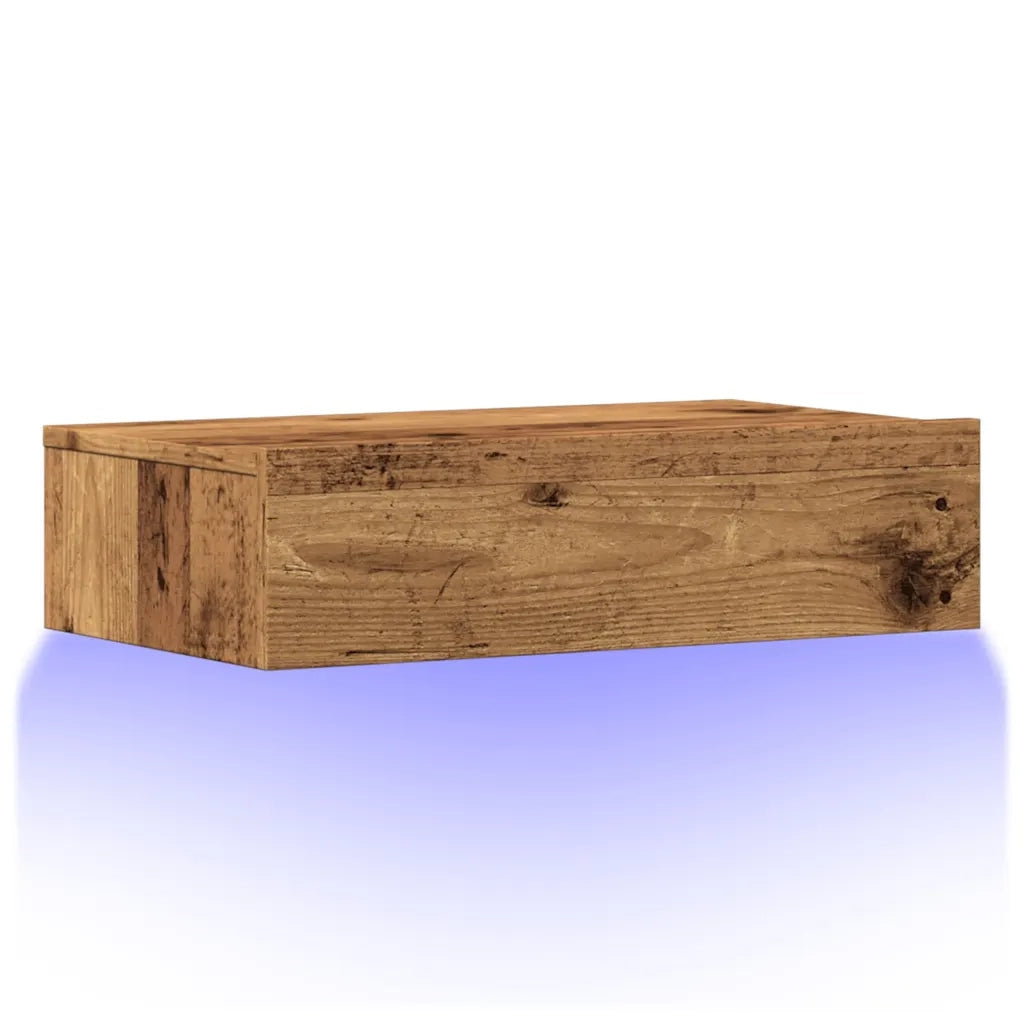 Mobile Porta TV con Luci LED Legno Antico 60x35x15,5 cm
