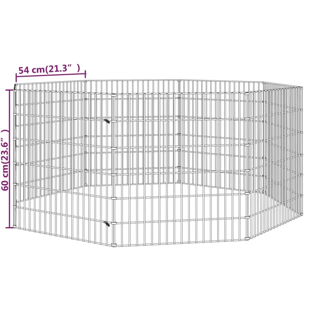 Recinto per Animali Ruspante 8 Pannelli 54x60 cm Ferro Zincato CFW9496090