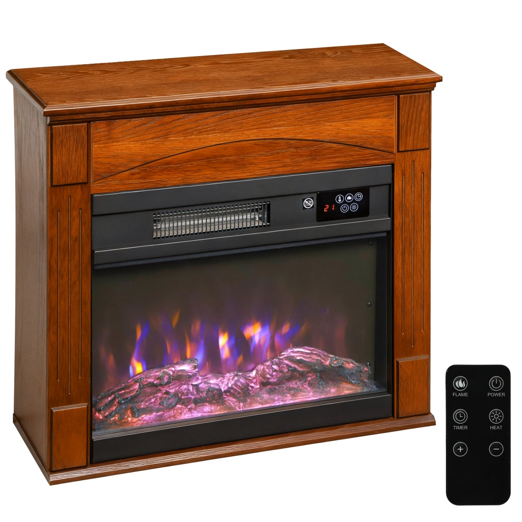Caminetto Elettrico 1000W 2000W ¨C zephmum ¨C Effetto Fiamma 3D 6 Colori 3 Luminosit¨¤ 68.5x27.5x63cm Marrone