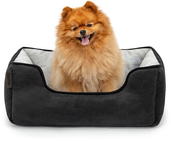 Cuscino per cani rotabile, morbido e confortevole 60x50 cm nero/grigio