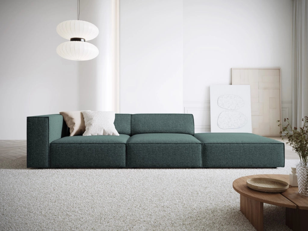 Cosmopolitan Design - Divano destro "Arendal" 4 posti in ciniglia petrolio 