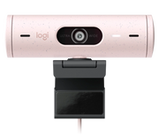 ORIGINAL Logitech Accessori per computer rose 960-001421 Webcam Logitech Brio 500 Webcam Full HD Correzione Luce, Auto-Framing,Show Mode, Microfono Riduzione del Rumore, Copertura Privacy, Funziona con Microsoft Teams, Google Meet, Zoom, Rosa