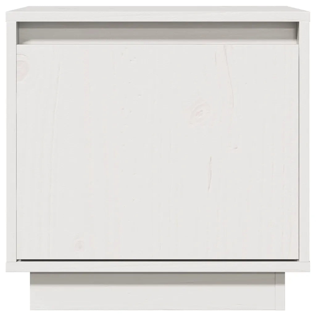 Comodino Bianco 40x30x40 cm in Legno Massello di Pino cod mxl 30775