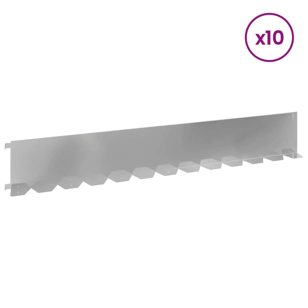 Bordura per Prato 10 pcs 102 x 15 x 4 cm Acciaio Argento 8008778