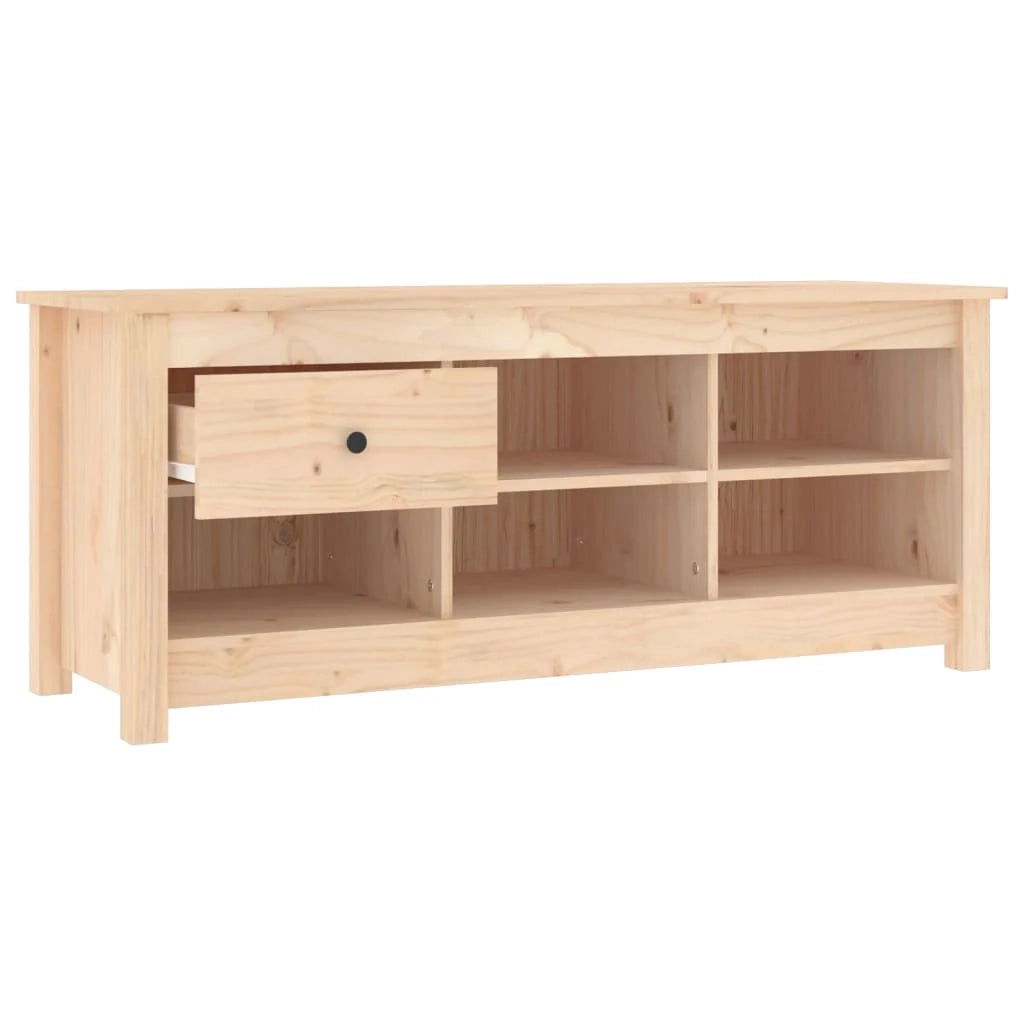 Scarpiera mobiletto portascarpe mobile per ingresso/corridoio/soggiorno 110 x 38 x 45,5 cm legno massello di pino marrone 02_0021325