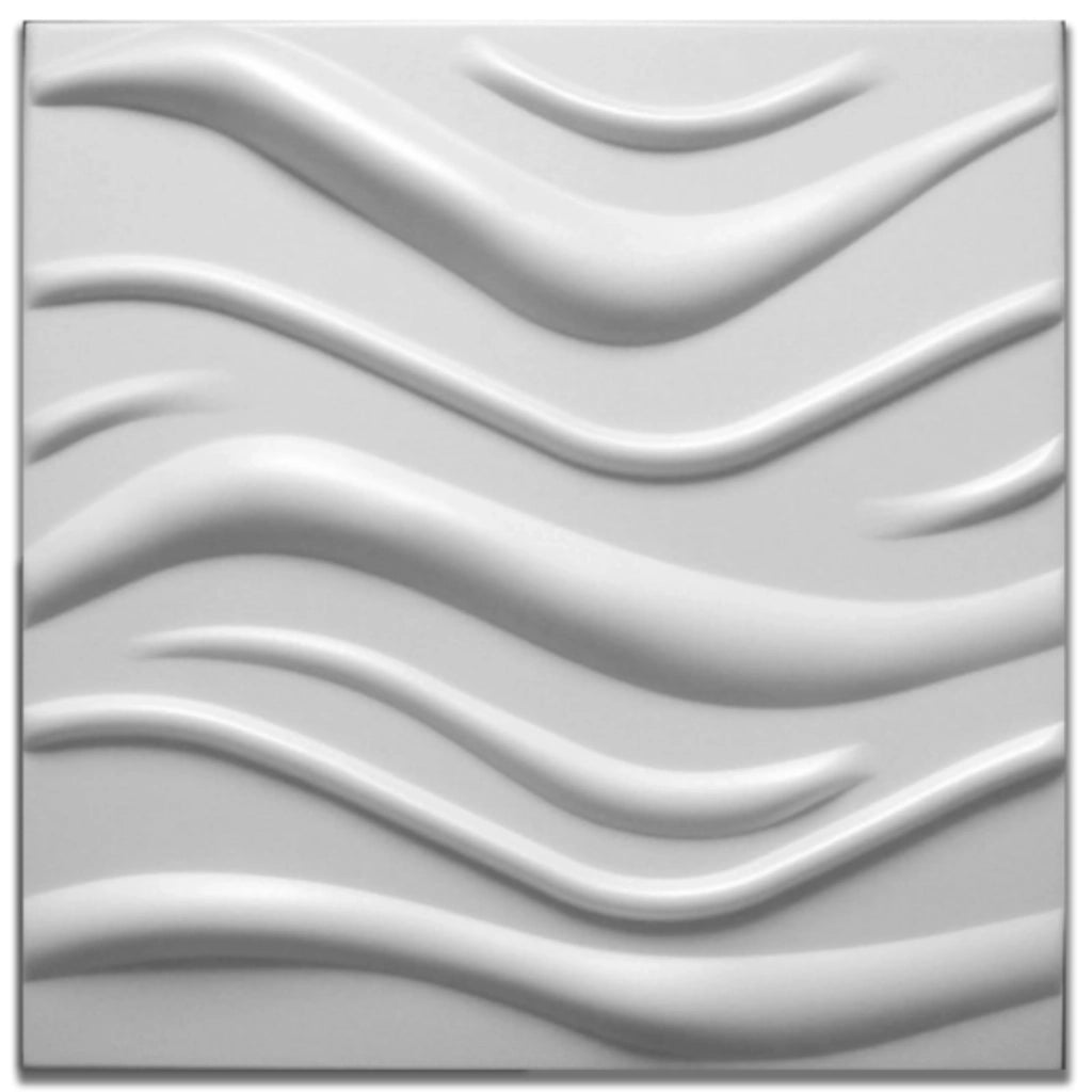 10/20mq di Pannelli in XPS (polistirene compatto) 3D a soffitto o Parete 50x50x2cm Bianchi 4 modelli - 20mq di onde