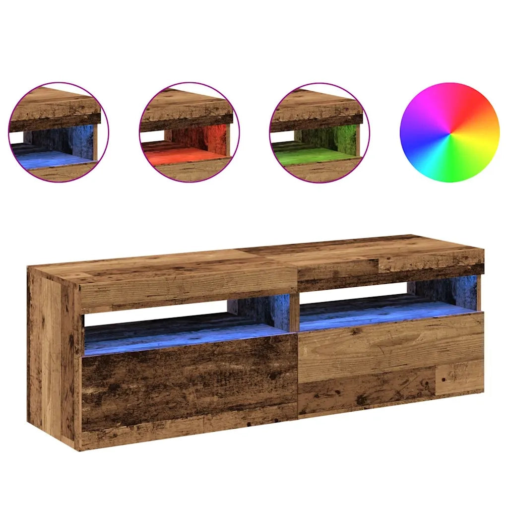 Mobili Porta TV con LED 2 pz Legno Antico in Legno Multistrato 856310