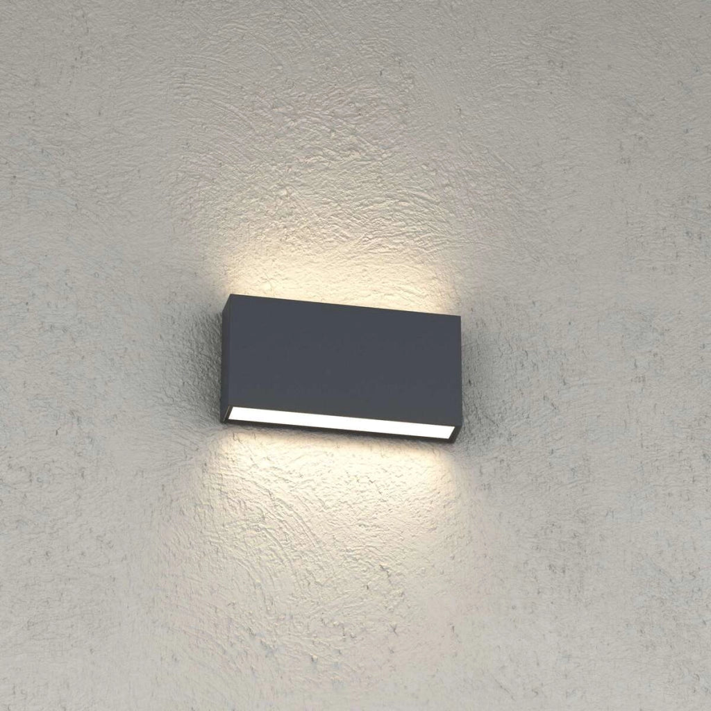 MADRID APPLIQUE BIEMISSIONE 18CM GRIGIO ANTRACITE LED CCT 3000 4000K 10W 620LM IP65