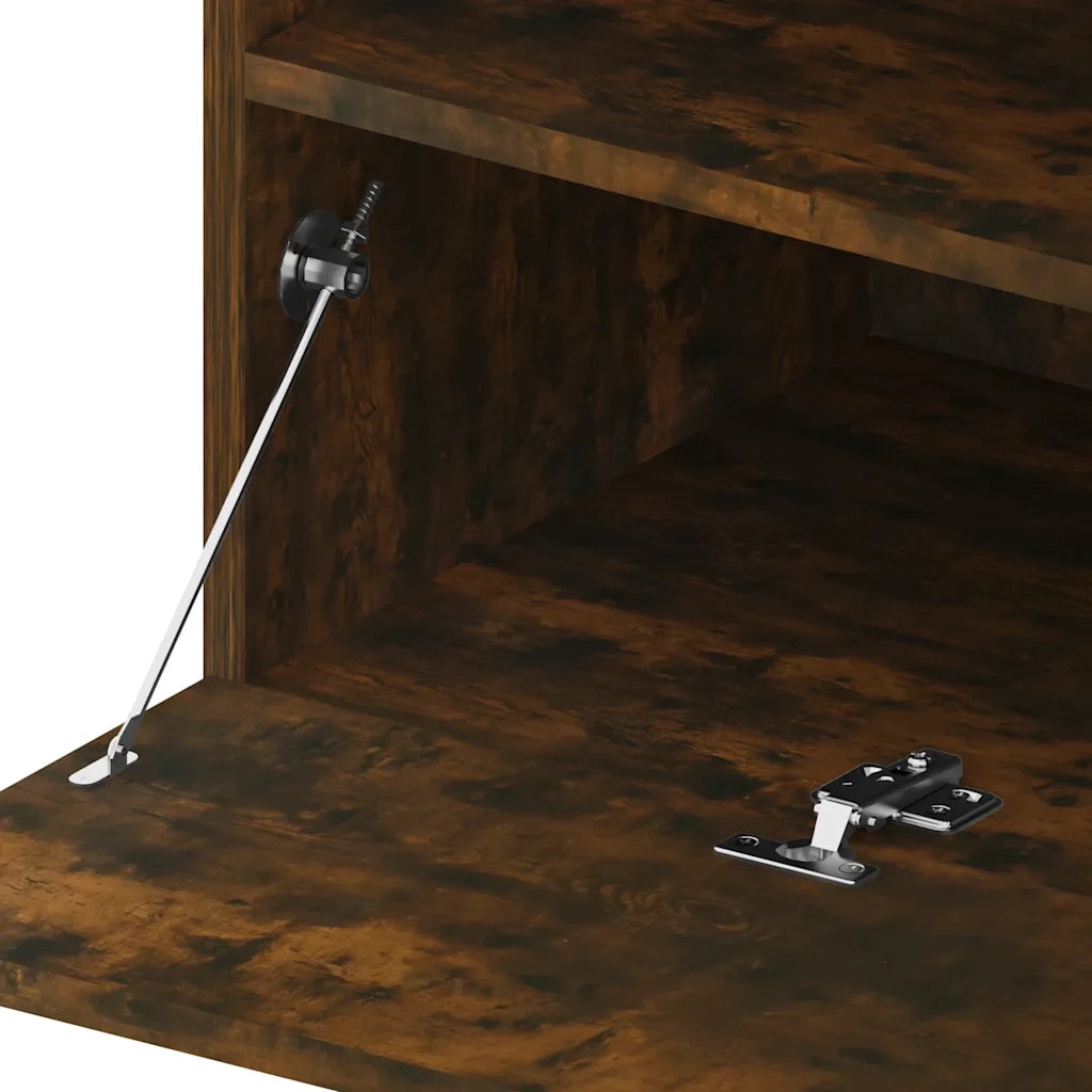 Mobile Porta TV con Luci LED Rovere Fumo 75x35x40 cm 815123