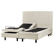 Letto Tessuto Beige chiaro Elettrico Regolabile con Telecomando 160 x 200 cm
