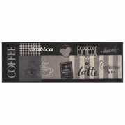 Tappeto del soggiorno | Tappeto da Cucina Lavabile Nero Caff¨¨ 60x180 cm Velluto