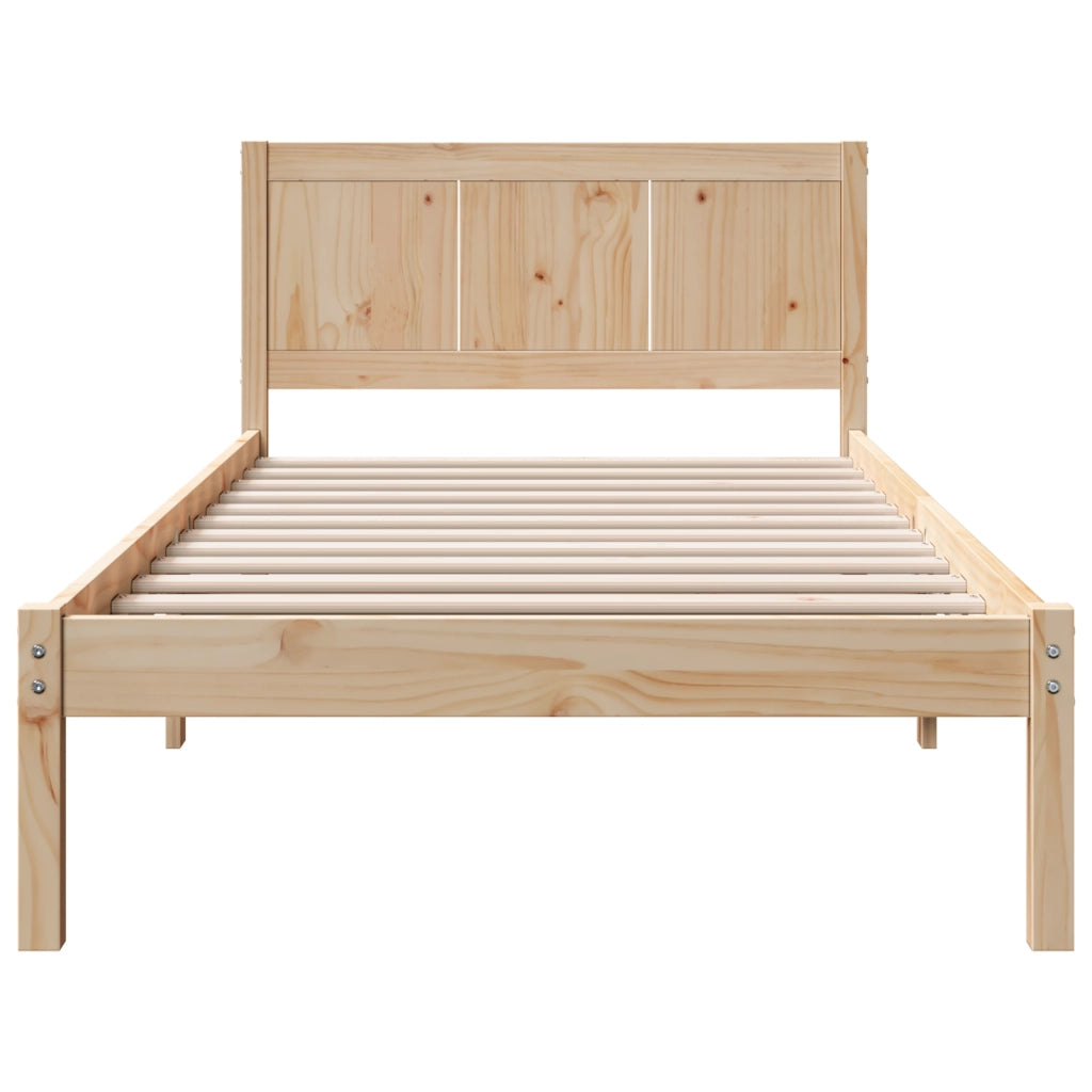 Letto in Legno di Pino Naturale Legno Massello di Pino 100 x 200 cm