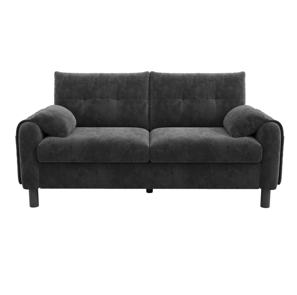Divano 2 posti 158x80x88.5 cm con design modulare in chenille grigio