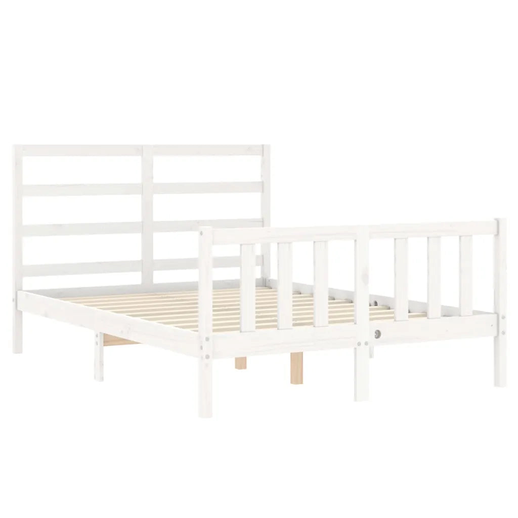 Giroletto senza Materasso-Struttura Letto Bianco 120x200 cm Legno Massello Pino 840394