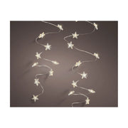 Micro Led c/stelle luce fissa argento/bianco caldo 195cm 40L a batteria