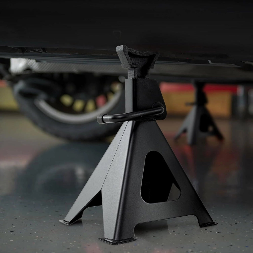 SOARS Set di 2 candeline a cremagliera 6T, altezza regolabile da 360 a 585 mm, supporto robusto in metallo di alta qualità, per auto, roulotte, SUV, nero