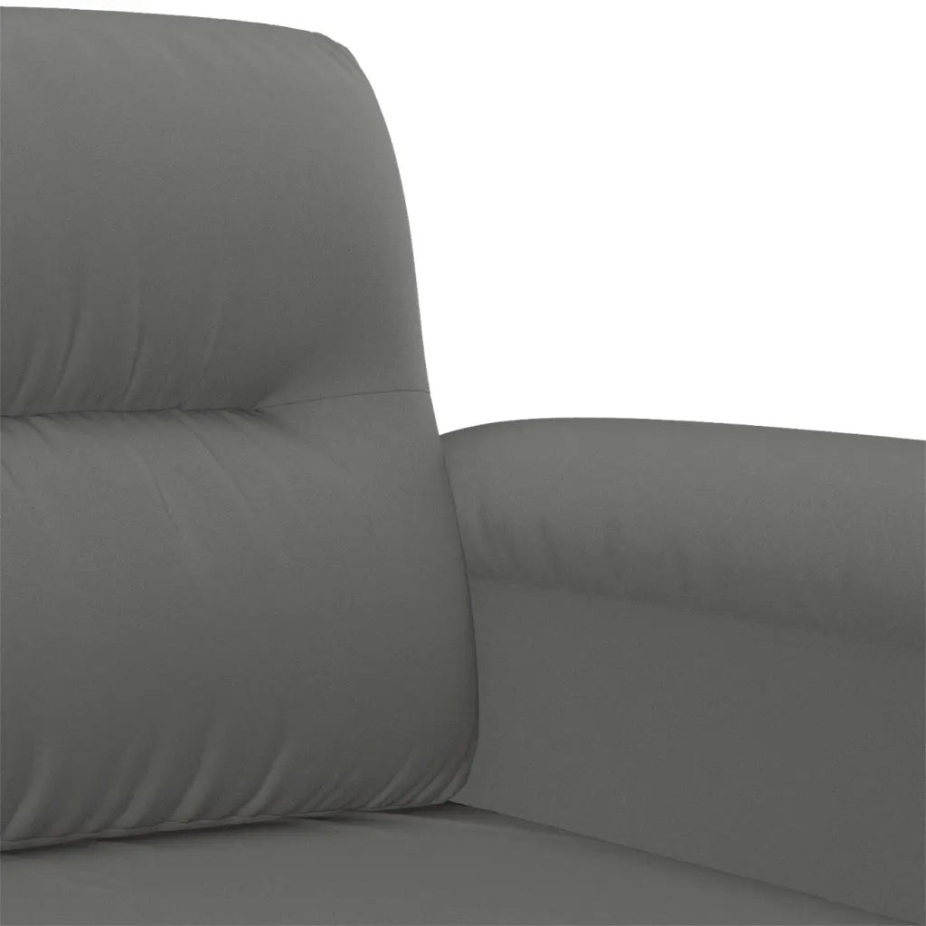 Set Divani 4 pz con Cuscini Grigio Scuro in Tessuto Microfibra 3202298