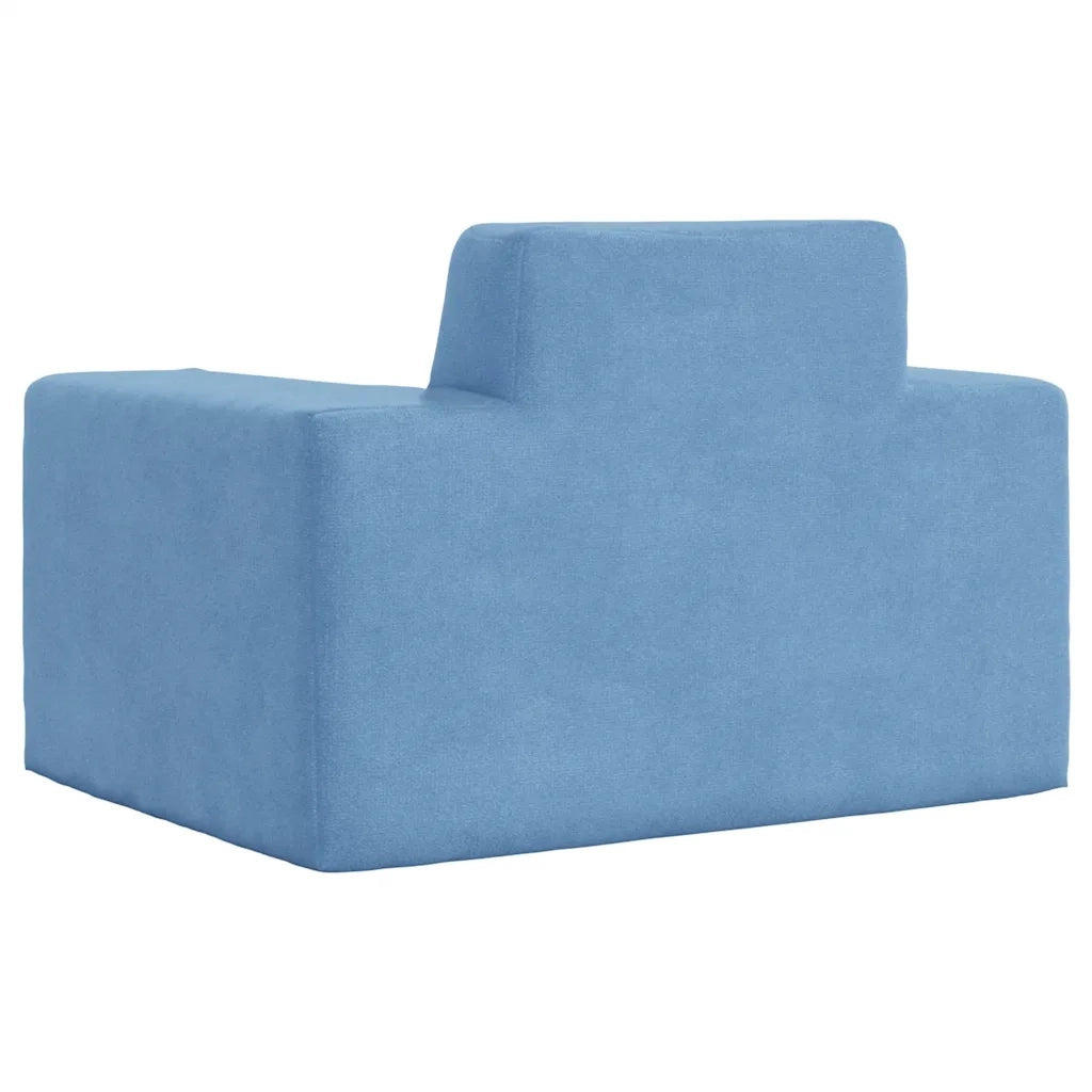 vidaXL Divano per Bambini Blu in Morbido Peluche
