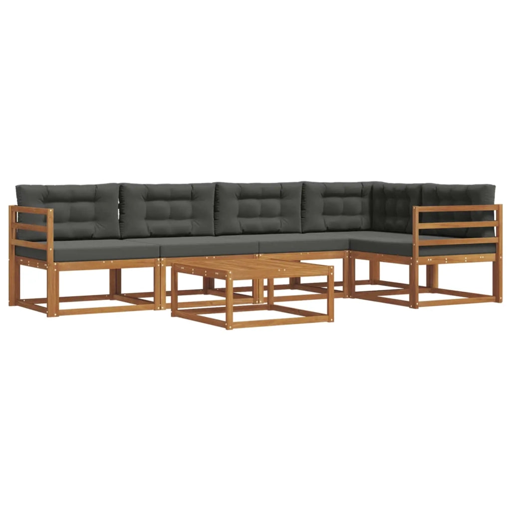 Set di divani da esterno con cuscino 6 pcs Naturale e Antracite 3367600