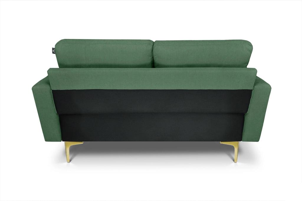 Divano 2 posti in tessuto vellutato verde abete piedi in metallo dorato - Chloe - DI2P-CH38FBC-PD