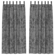 Tende in Velluto con tende 2 pz Grigio 225 x 140 cm Velluto