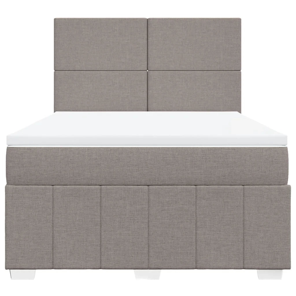 vidaXL Giroletto a Molle con Materasso Tortora 160x200 cm in Tessuto