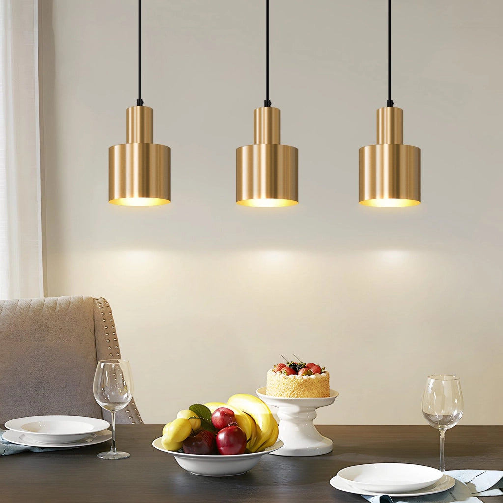 Lampada a sospensione ZMH sala da pranzo 3 fiamme oro E27 lampada a sospensione metallo camera da letto corridoio