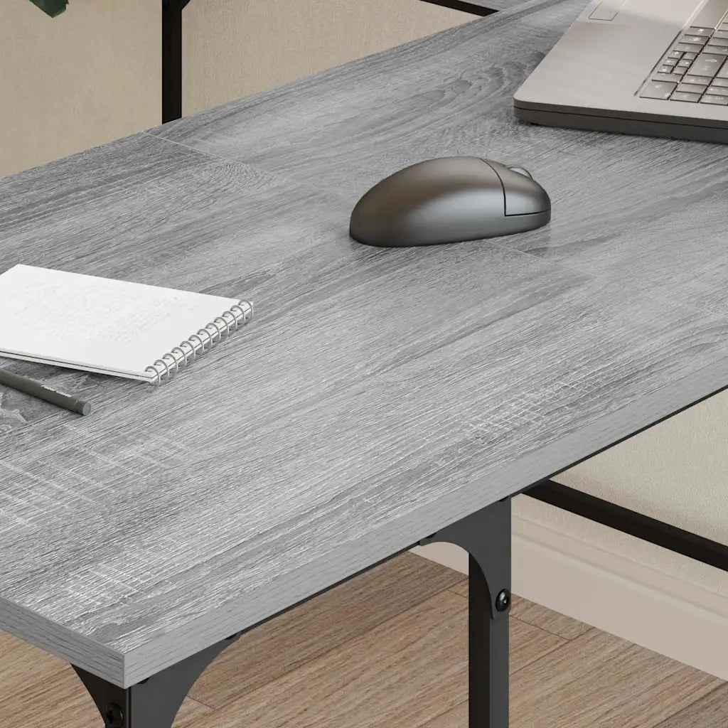 Scrivania Grigio Sonoma 139x139x75 cm in Legno Multistrato 837590