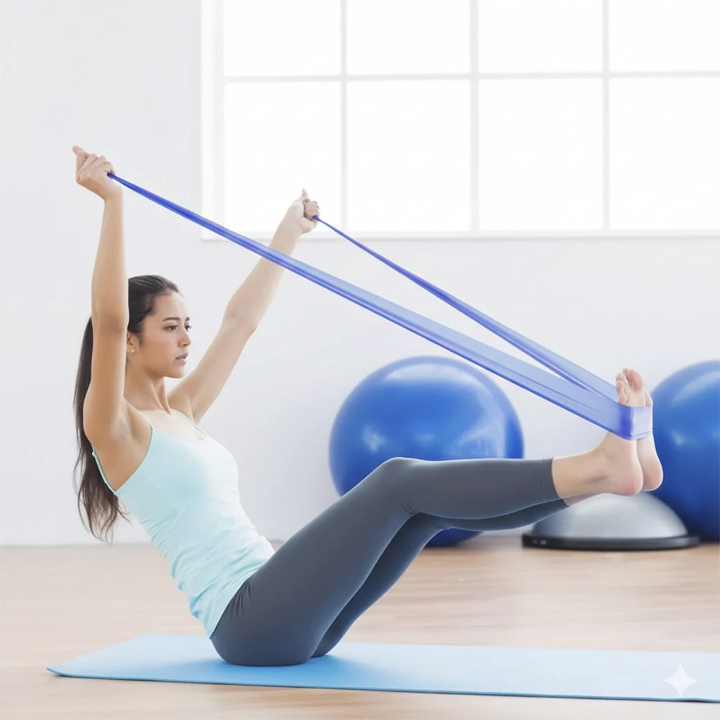 Banda Elastica di Resistenza per Fitness Yoga Pilates Blu