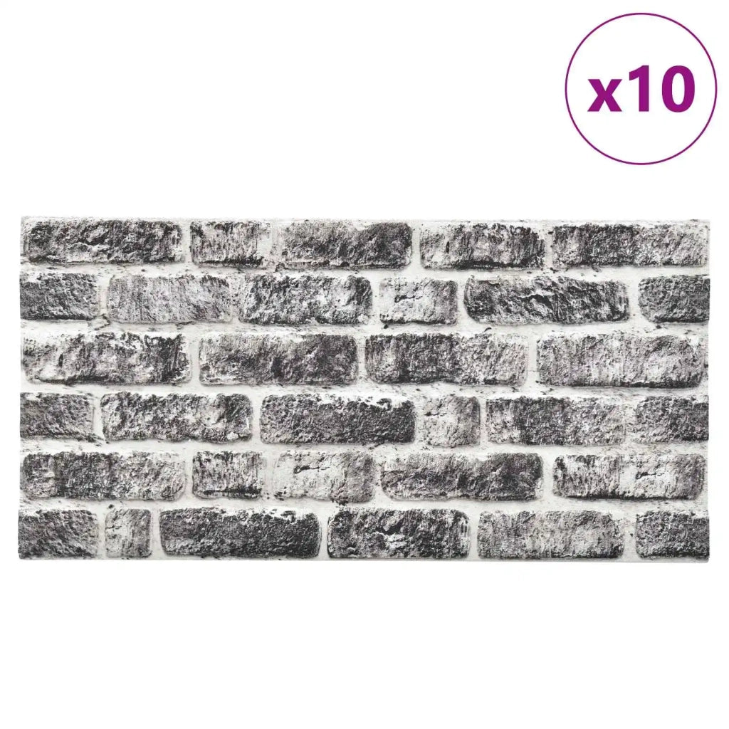 Pannelli da parete 10 pz Grigio Scuro e Bianco 100 x 50 cm CFW7790524